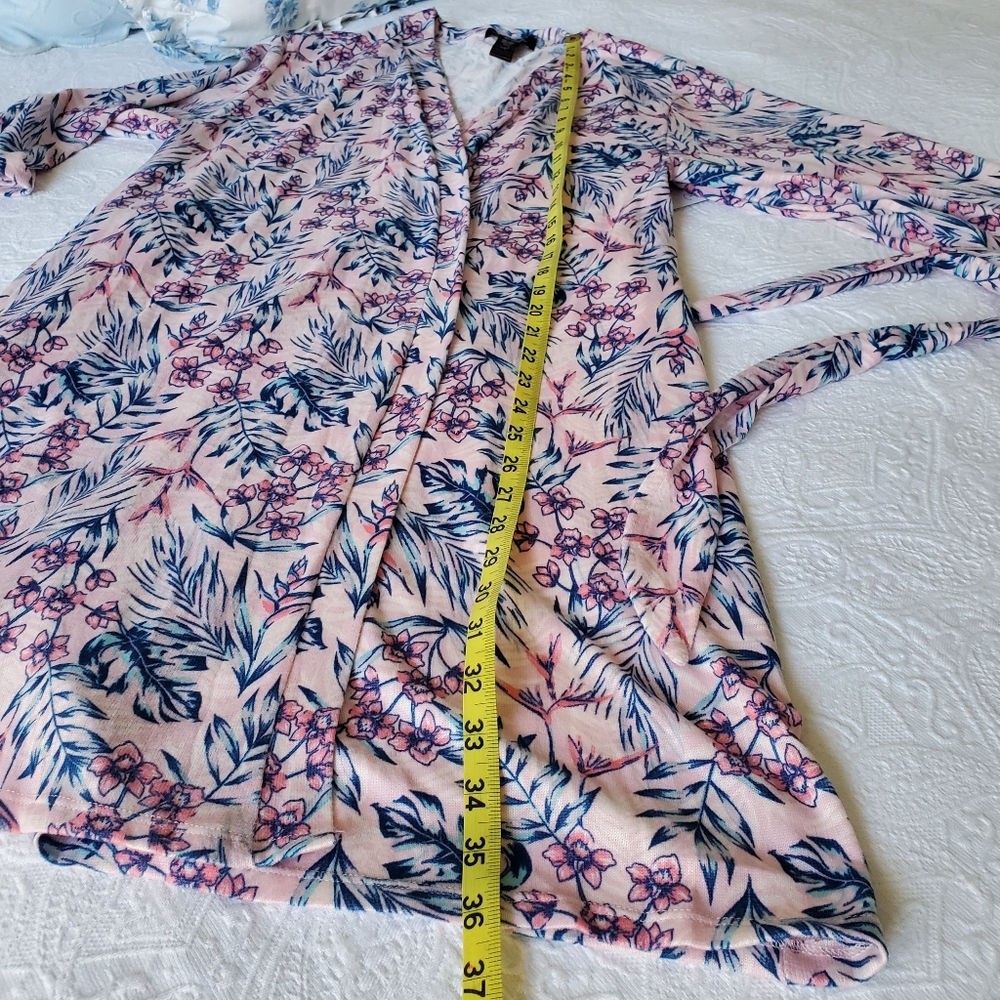Rene Rofe Pink Tropical Floral Robe - L - Picture 7 of 10